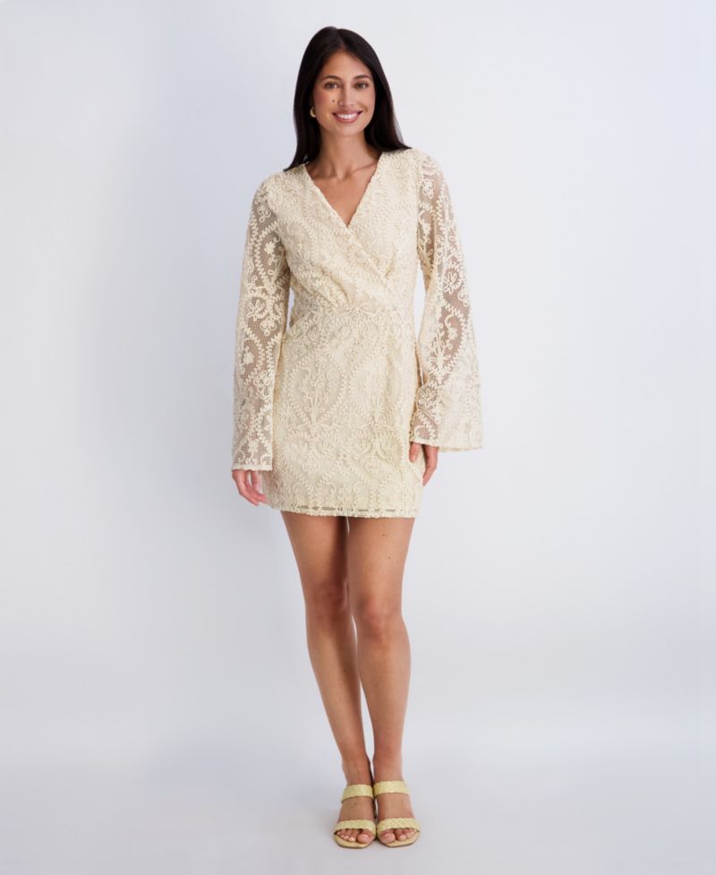 Women's V-Neck Open Back Crochet Lace Dress