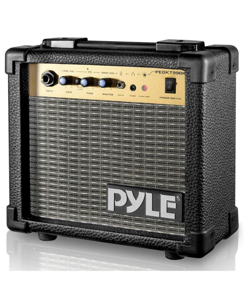10W Portable Mini Electric Guitar Amp, Practice Amplifier with 5" Speaker, Gain & Distortion Controls, Headphone Output, Carry Handle