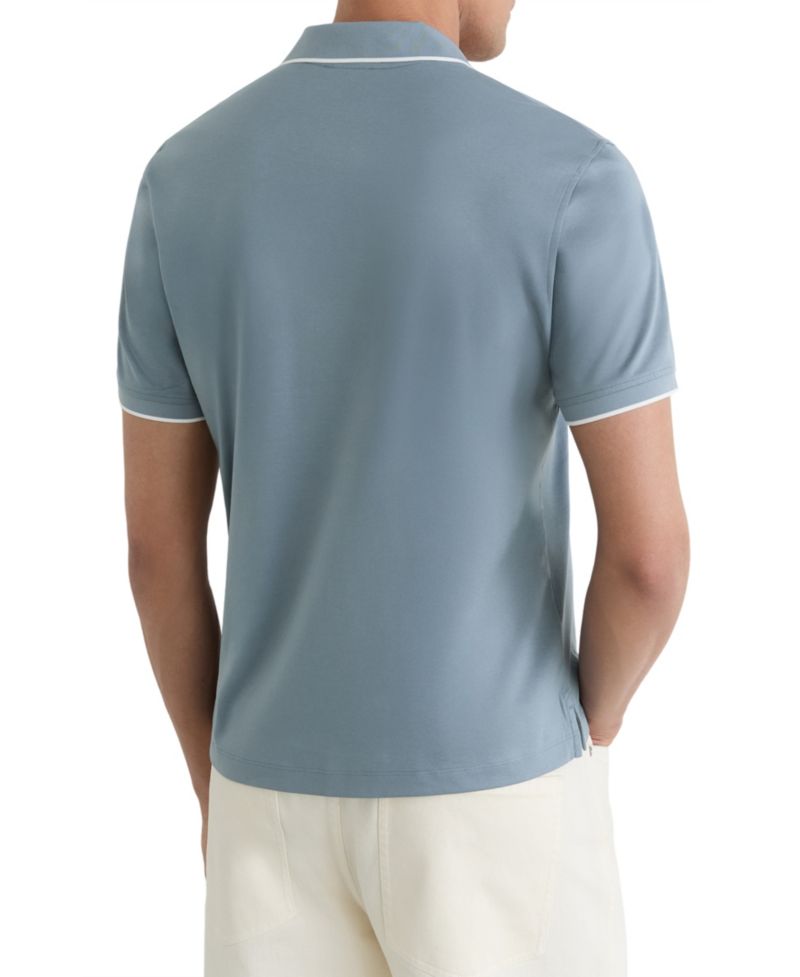 Men's Nico Airwater Cotton Tipped Open Collar Polo Shirt