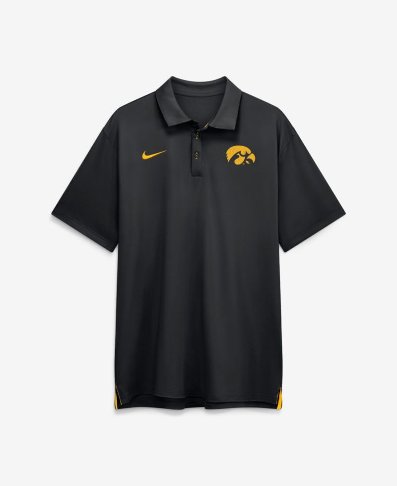 Men's Black Iowa Hawkeyes 2026 Sideline Tour Dri-FIT Polo Shirt