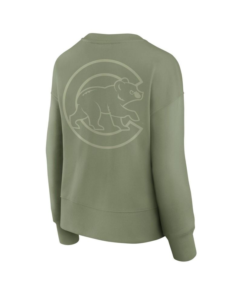 Women's Green Chicago Cubs Elements Flow Pullover Sweatshirt