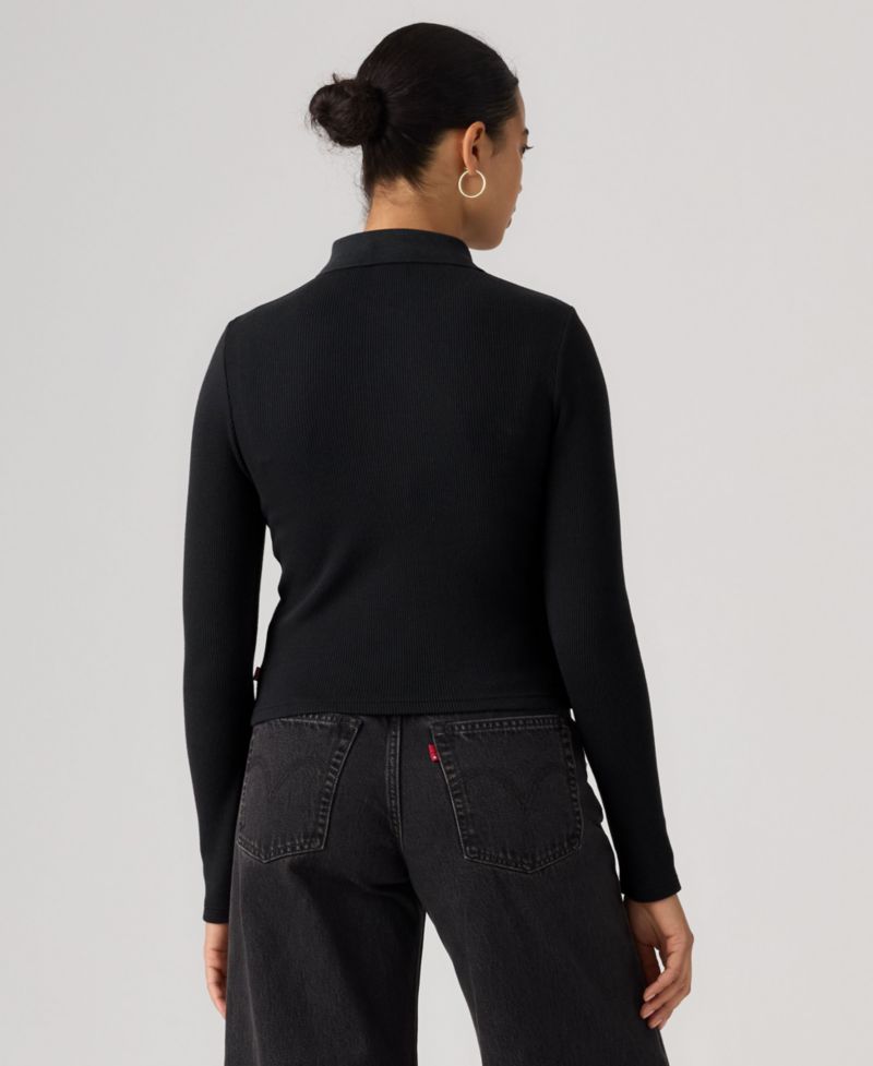 Women's Rory Slim-Fit Ribbed-Knit Long-Sleeve Polo Shirt