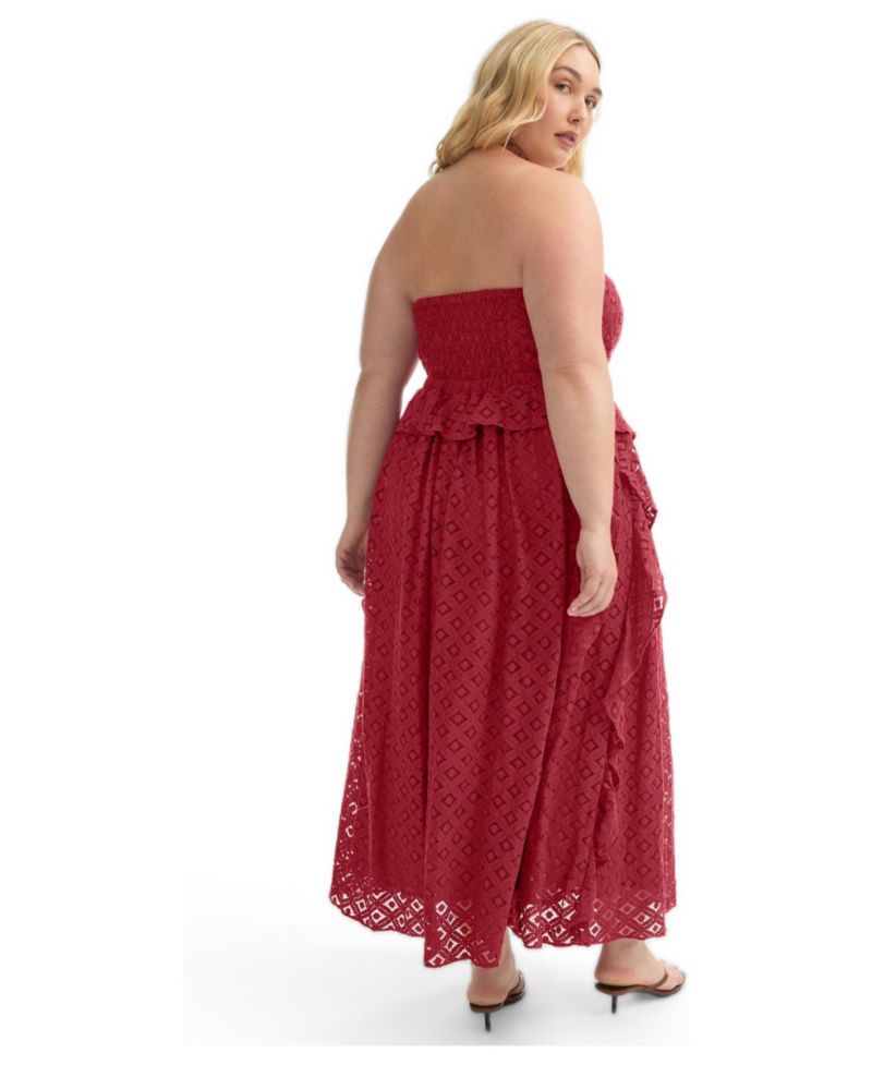 Women's June and Vie Ruffled Peplum Corseted Midi Dress