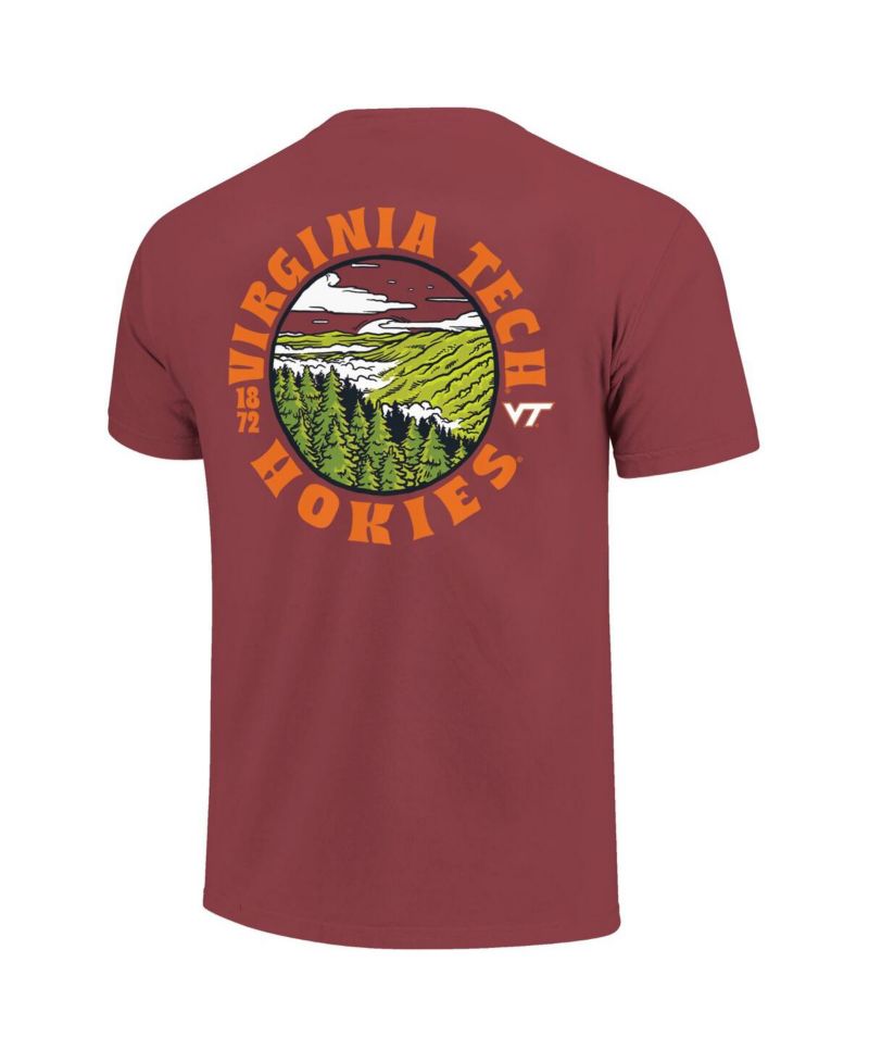 Men's Maroon Virginia Tech Hokies Comfort Colors Thick Lined Landscape T-Shirt
