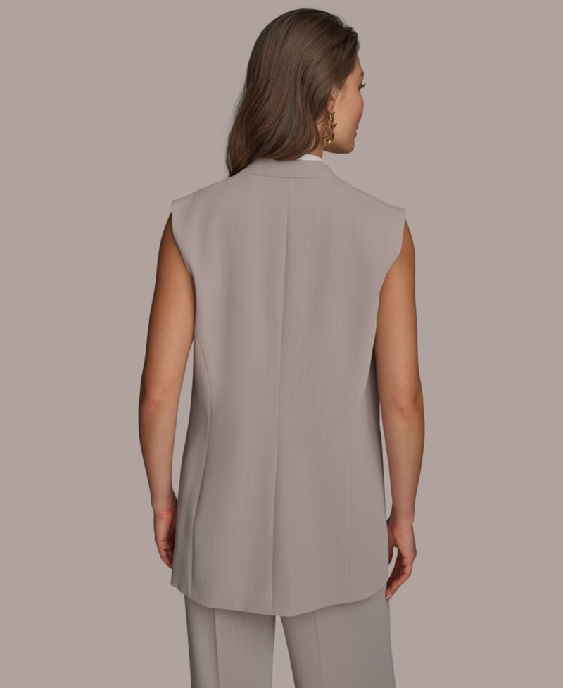 Petite V-Neck One-Button Vest