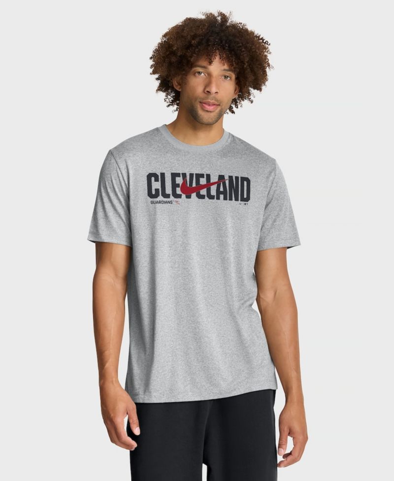 Men's Heather Gray Cleveland Guardians Swoosh Legend Dri-FIT T-Shirt