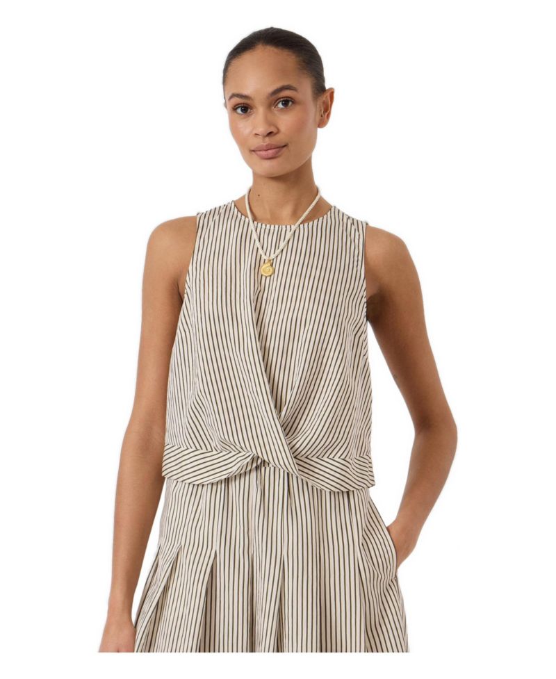 Women's Sleeveless Front Knot Crop Top