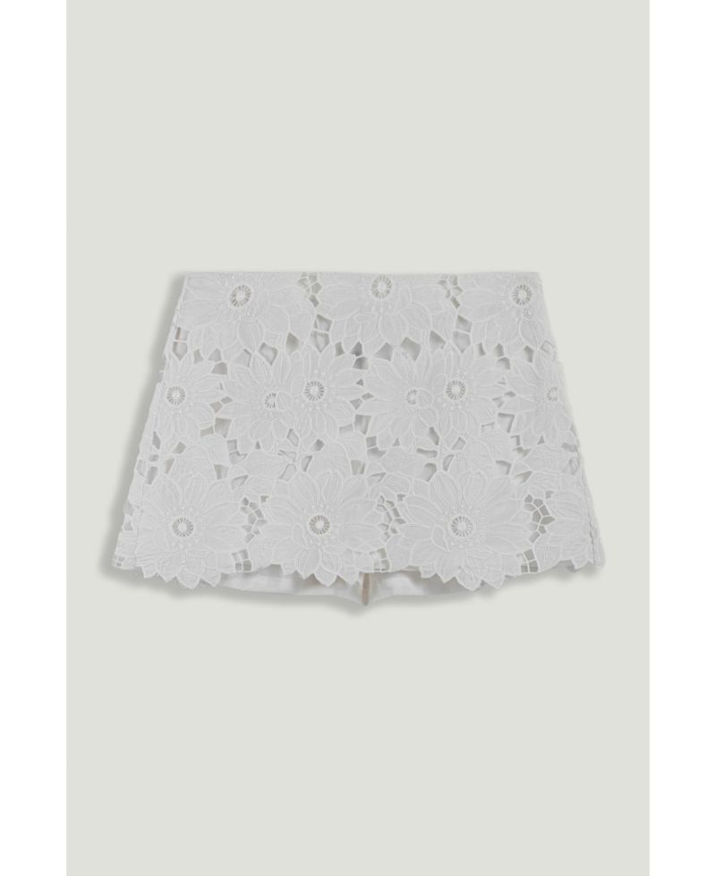 Women's Broderie-Trim Mini Skort