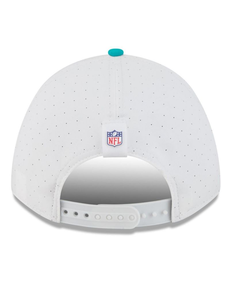 Men's White/Aqua Miami Dolphins 2025 NFL Training Camp A-Frame 9FORTY Adjustable Hat