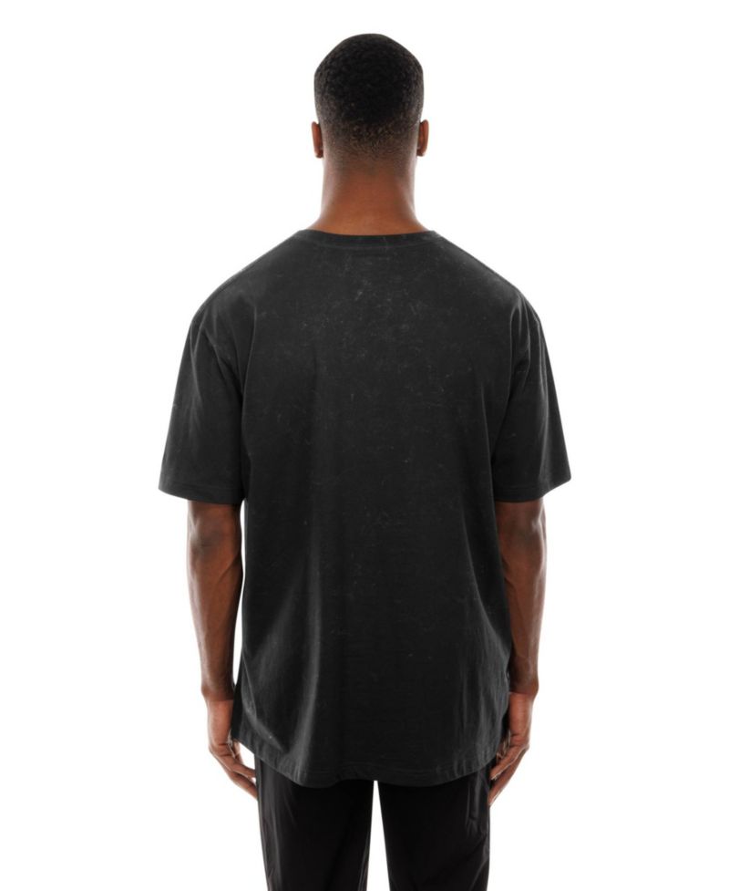 Men's Black Minnesota Vikings Retro Logo Enzyme Washed Oversized T-Shirt