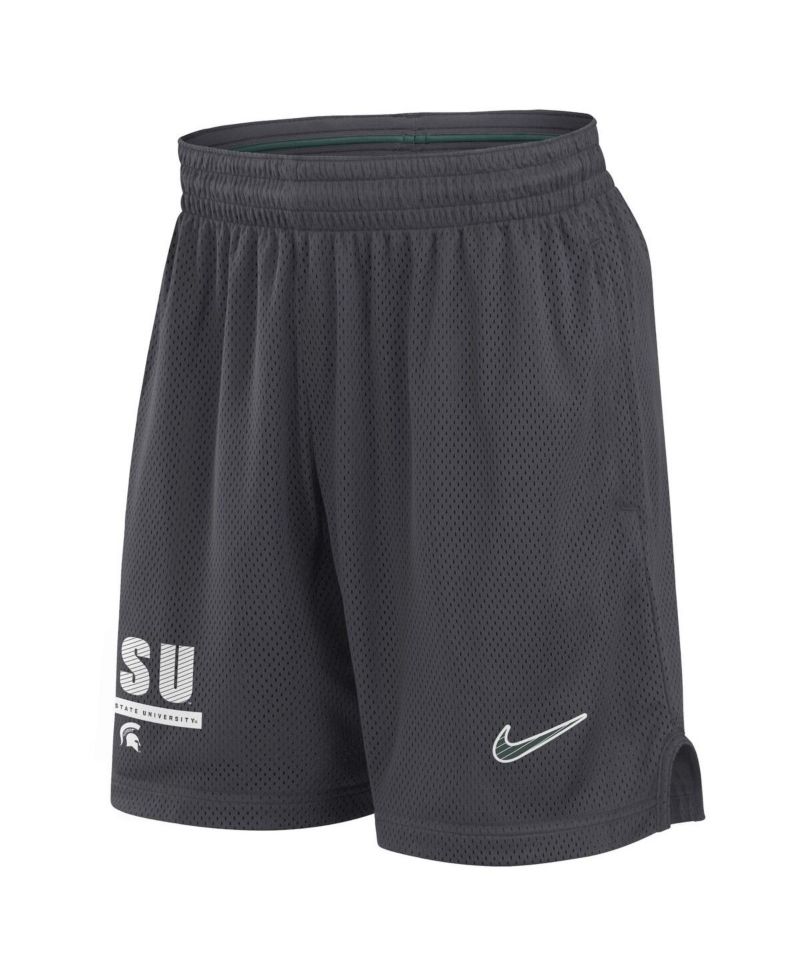 Men's Anthracite Michigan State Spartans 2024 Sideline Mesh Shorts