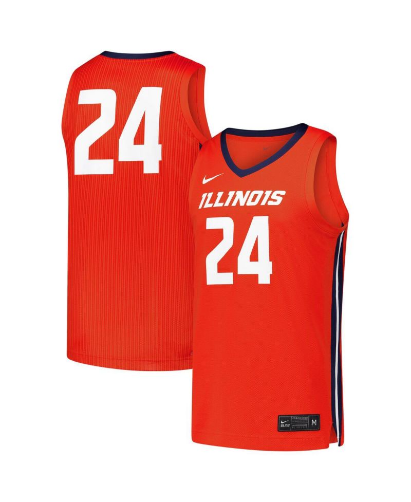 Men's 24 Orange Illinois Fighting Illini Replica Basketball Jersey