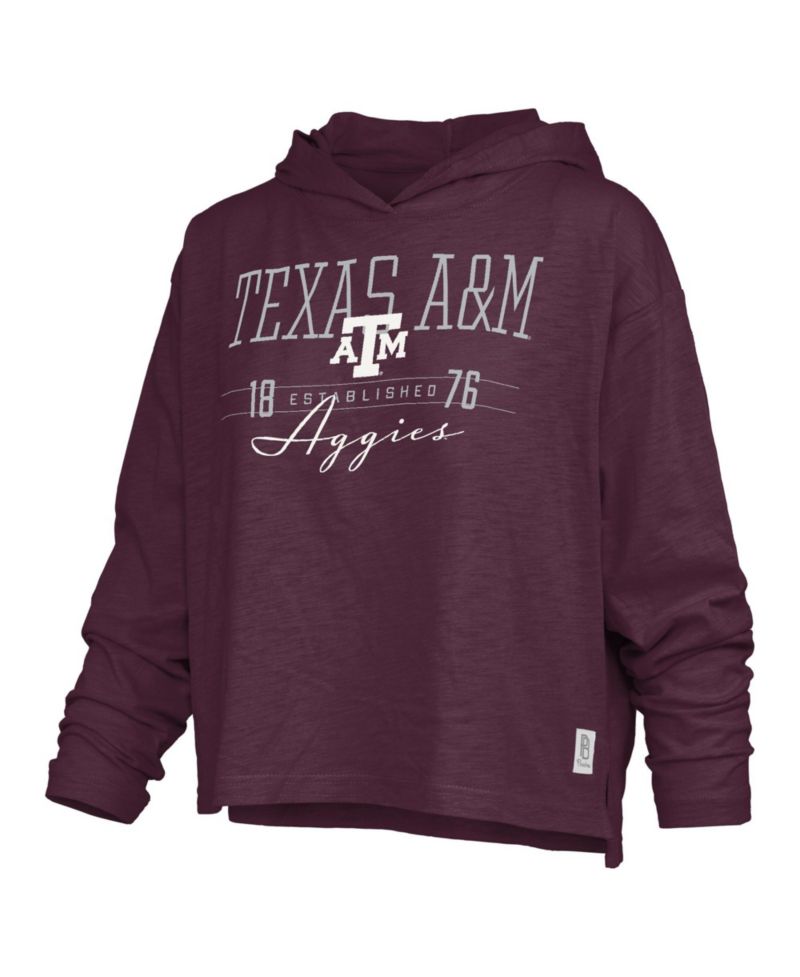 Women's Castillo Texas A&M Aggies Oversized Slub Long-Sleeve Hooded T-Shirt