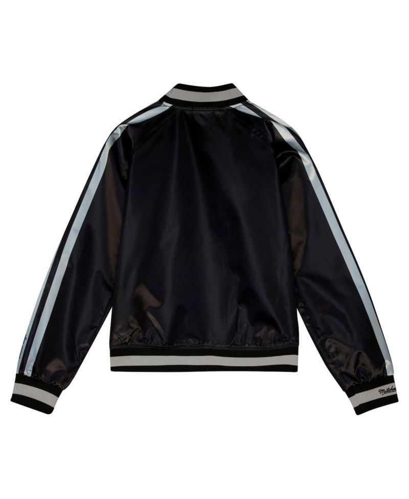 Women's Black Distressed Dallas Cowboys Raglan Satin Full-Snap Jacket