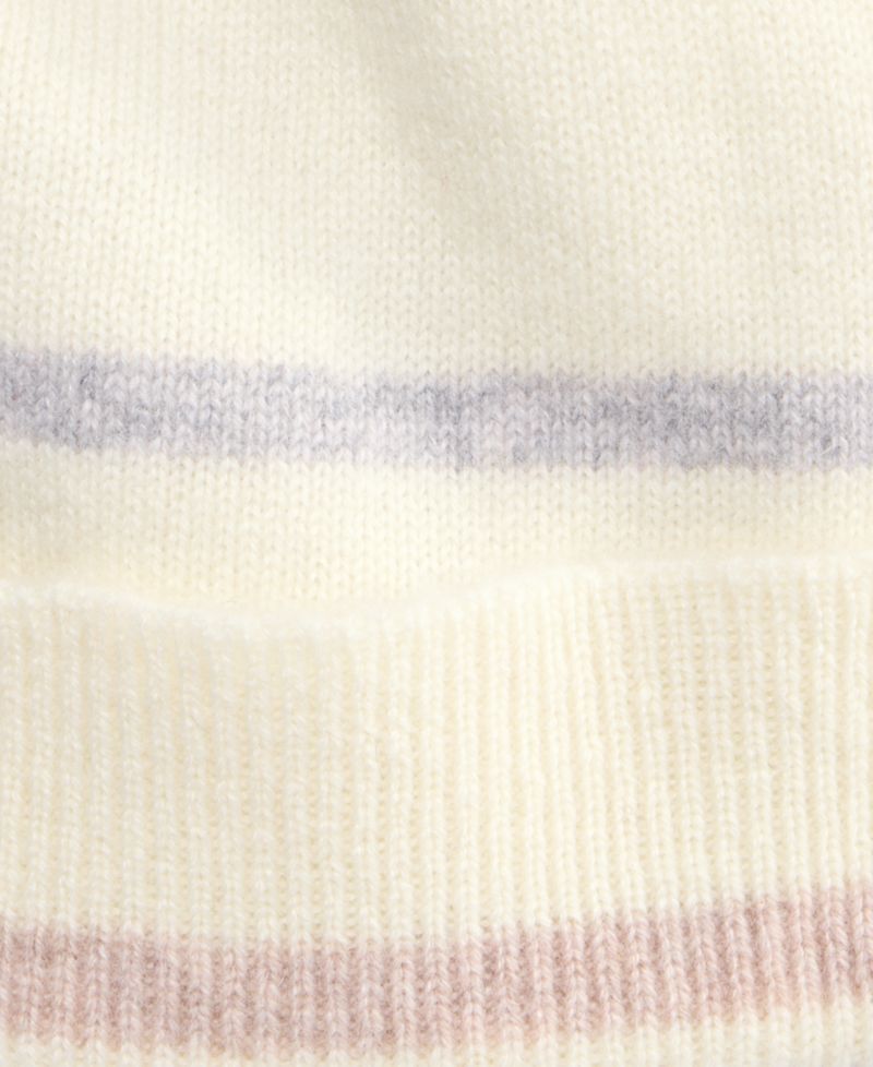 Mixed Stripe Cashmere Cuffed Beanie
