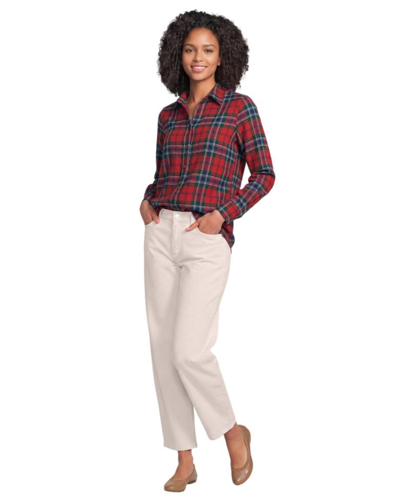Women's Tall Flannel Boyfriend Long Sleeve Shirt