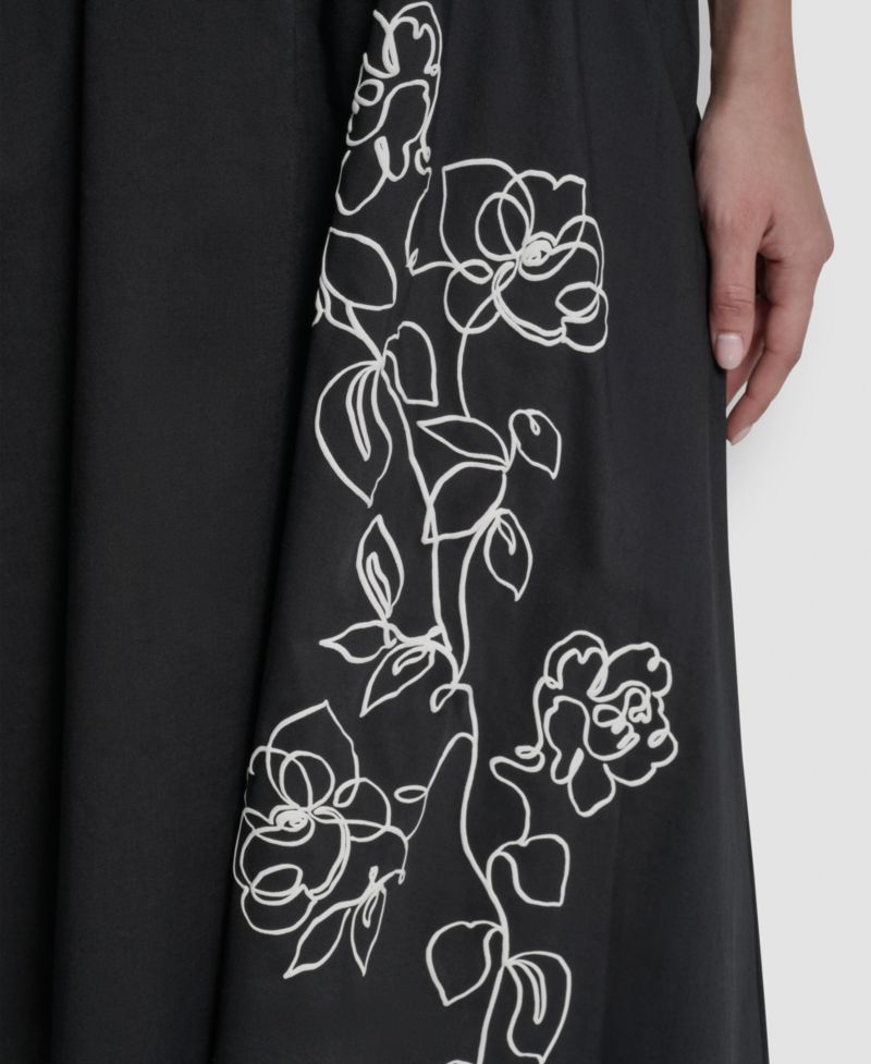 Women's Cap-Sleeve Jewel Neck Keyhole Midi Dress