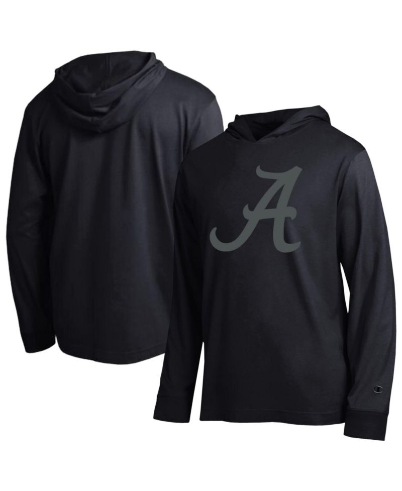 Men's Black Alabama Crimson Tide Tonal All-Star Long Sleeve Hooded T-Shirt