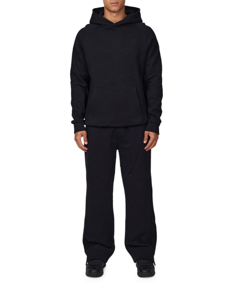 Men's Ribbed Emblem Pullover Hoodie
