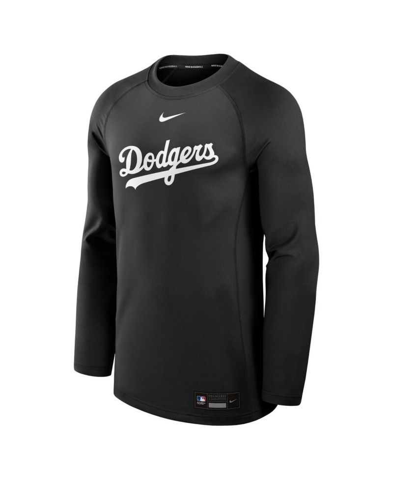 Men's Black Los Angeles Dodgers Authentic Collection Game Time Raglan Long Sleeve T-Shirt