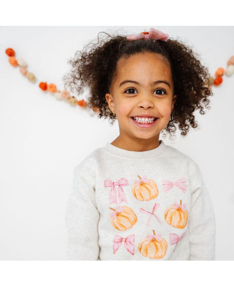 Little and Big Girls Coquette Pumpkin Sweatshirt