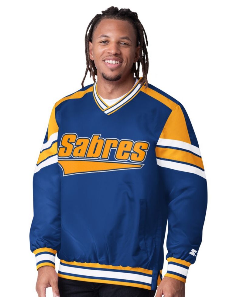 Men's Royal Buffalo Sabres Reliever V-Neck Pullover Jacket