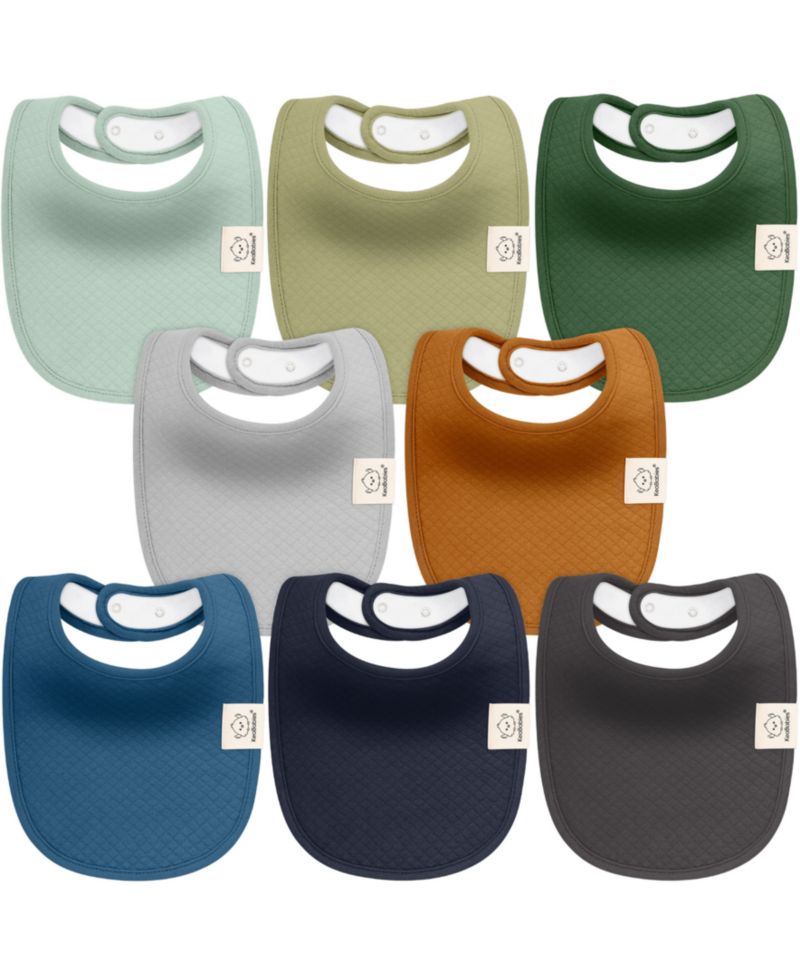 8pk Quin Baby Bibs for Drooling and Teething, Cotton Drool Bibs, Newborn Baby Boys, Baby Girls Bibs