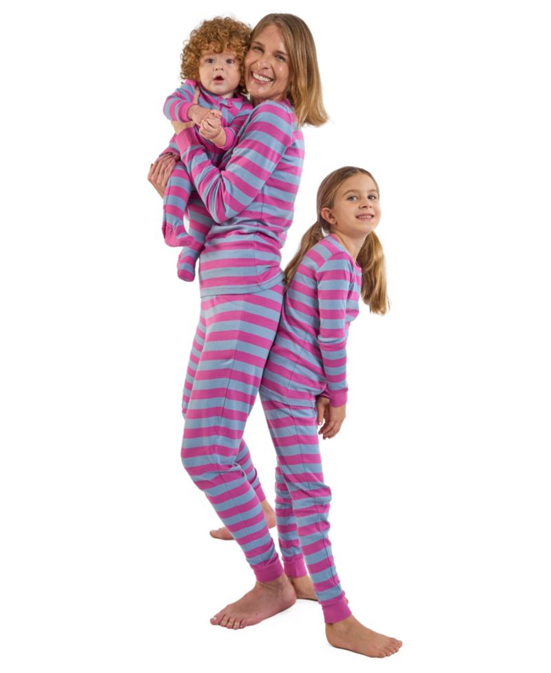 Toddler Footed Cotton Striped Holiday Pajamas
