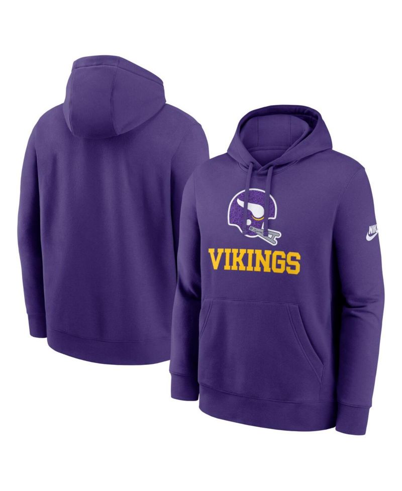 Men's Purple Minnesota Vikings Best Season Rewind Club Pullover Hoodie