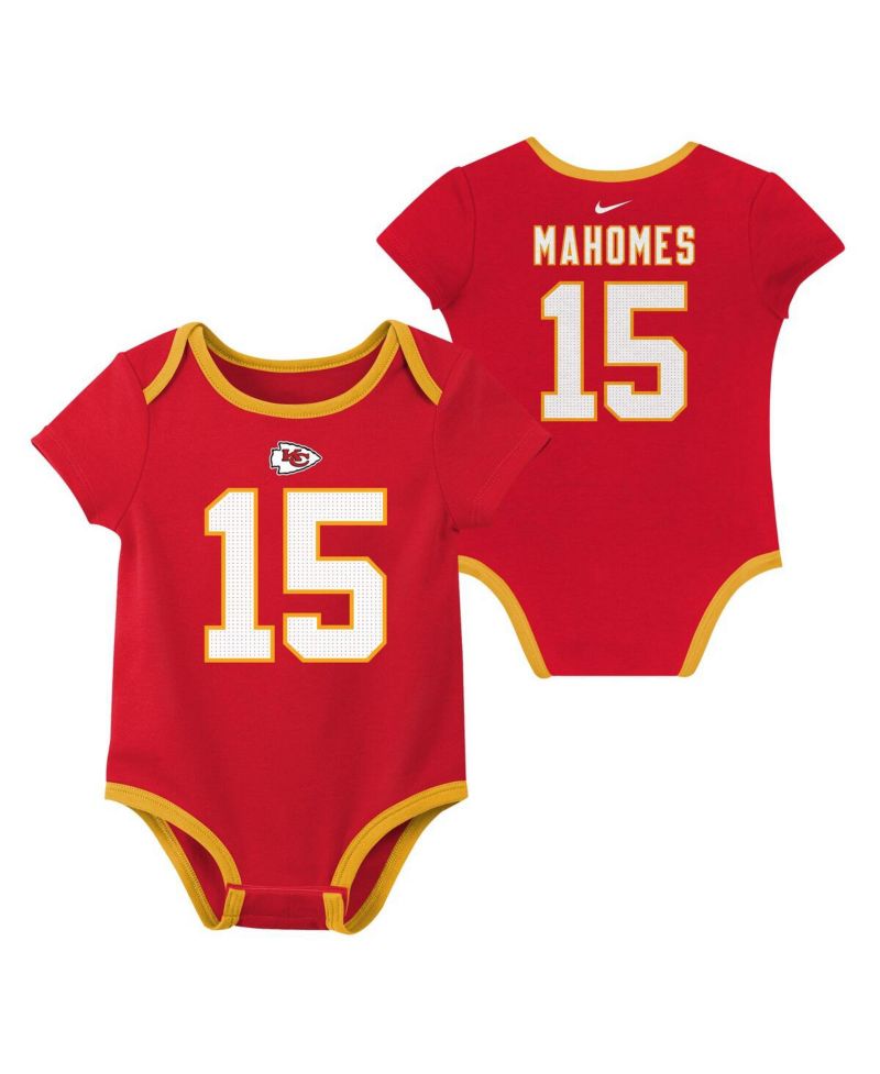 Baby Boys and Girls Patrick Mahomes Kansas City Chiefs Name & Number 3-Pack Bodysuit Set