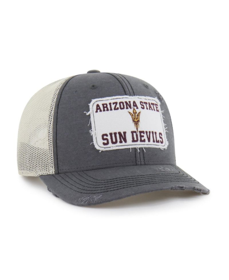 Men's and Women's '47 Charcoal Arizona State Sun Devils Egremont Well-Worn Adjustable Trucker Hat