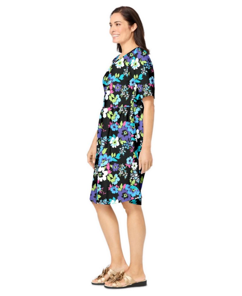 Plus Size Button-Front Short Essential Dress