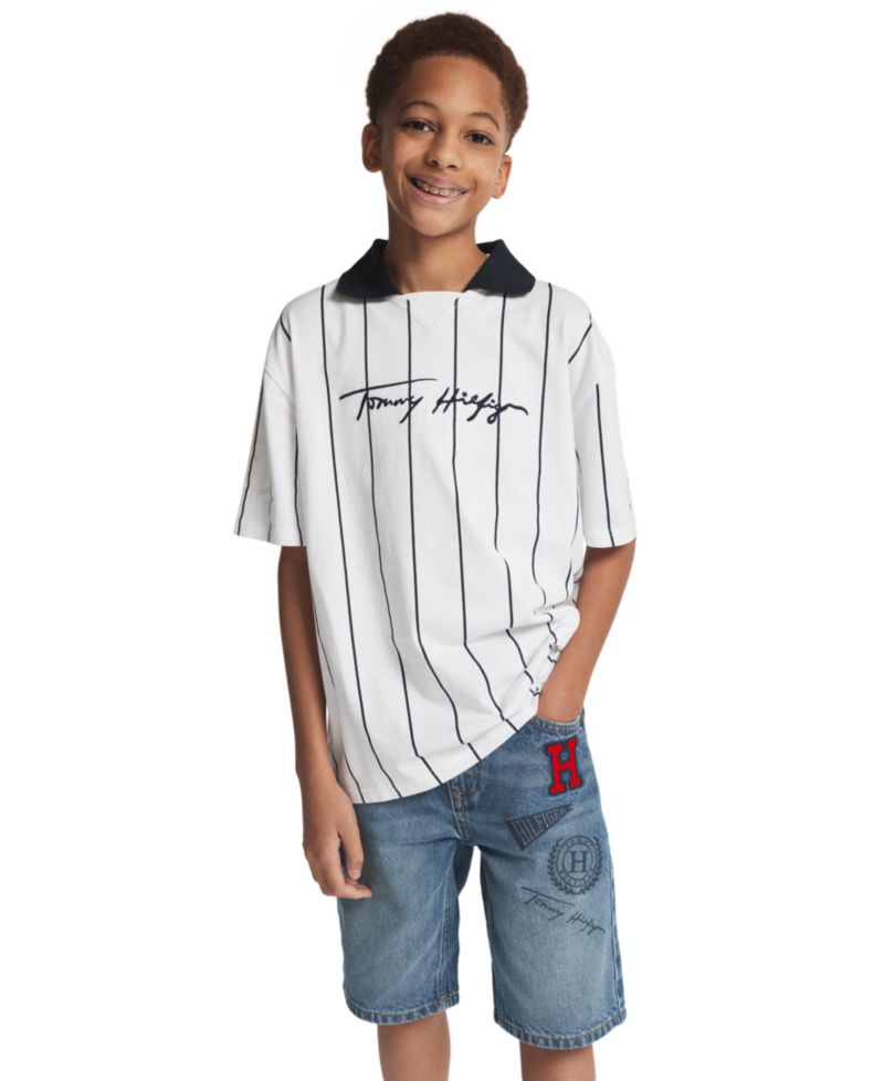 Boys' 2T-7 Stadium Ribbed Johnny Collar Shirt