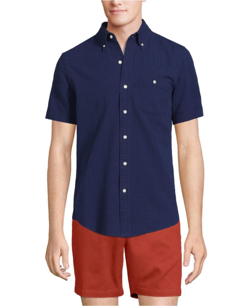 Men's Short Sleeve Seersucker Shirt