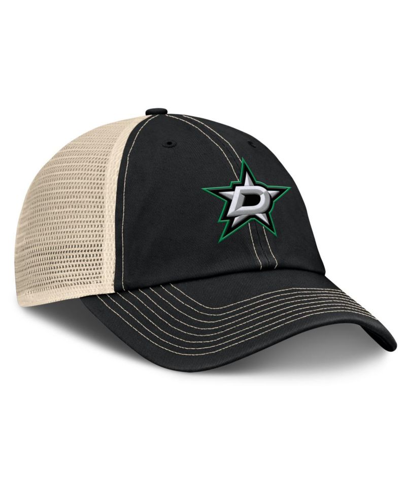 Men's Black/Natural Dallas Stars Rival Trucker Adjustable Hat