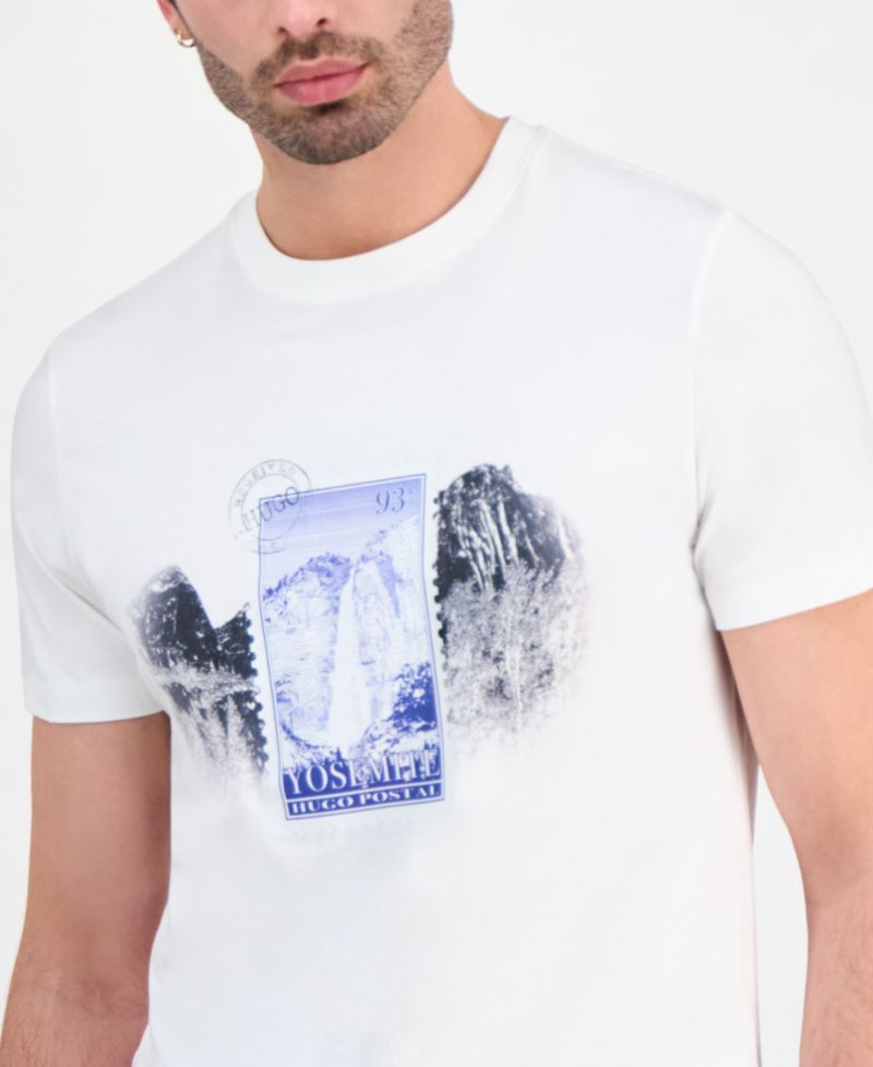 Hugo by Men's Yosemite Postal Stamp Graphic Print T-Shirt