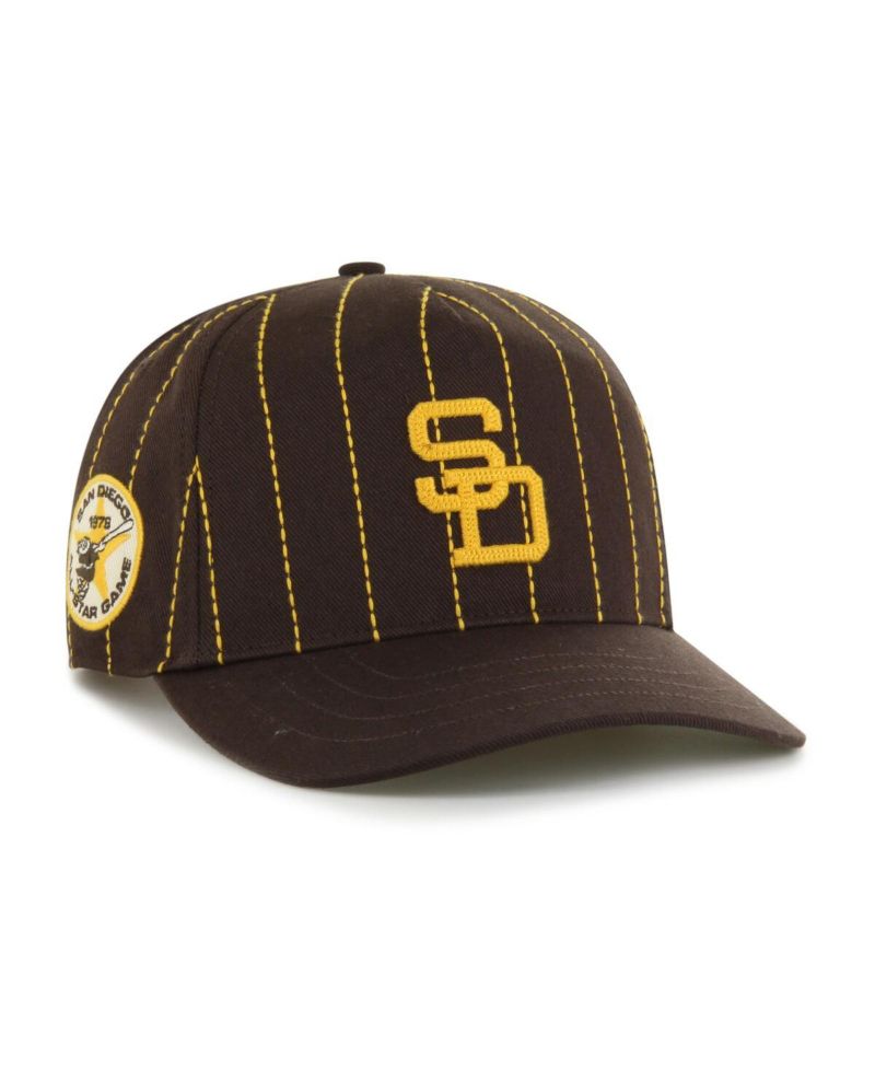 x Rawlings Men's Brown San Diego Padres Pinstripe Hitch Adjustable Hat