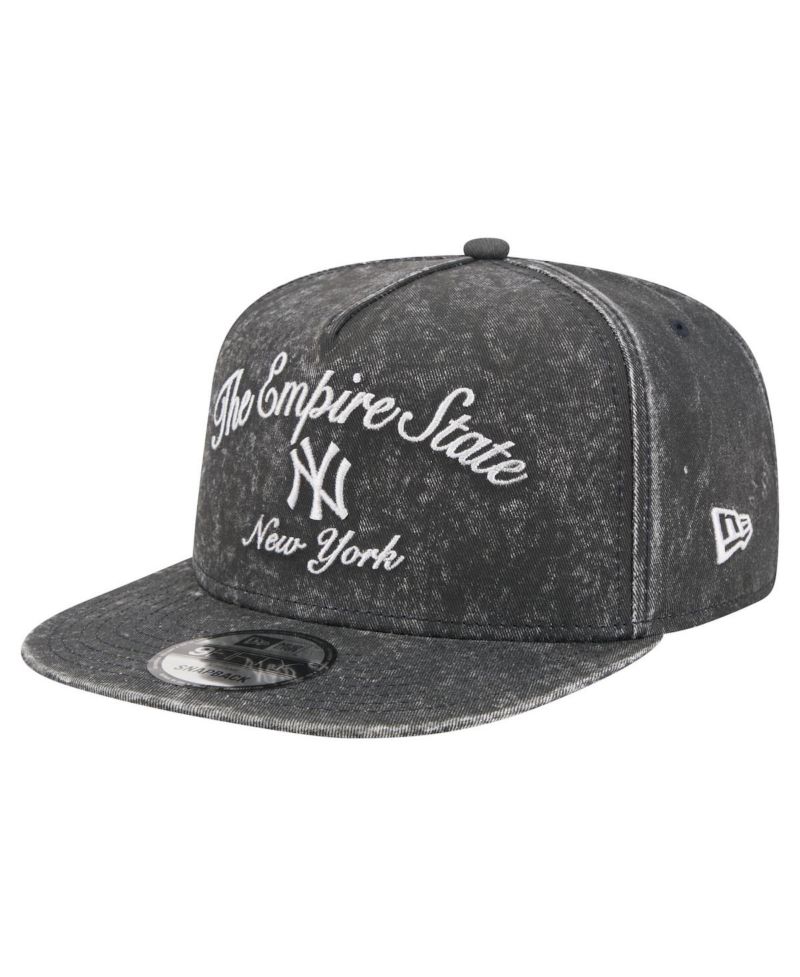 Men's Black New York Yankees City Slogan A-Frame 9FIFTY Snapback Hat