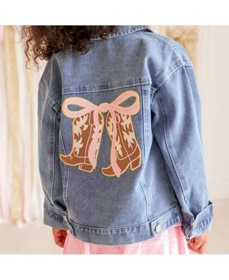 Big Girls 10 - 12Y Cowgirl Cutie Patch Western Denim Jacket