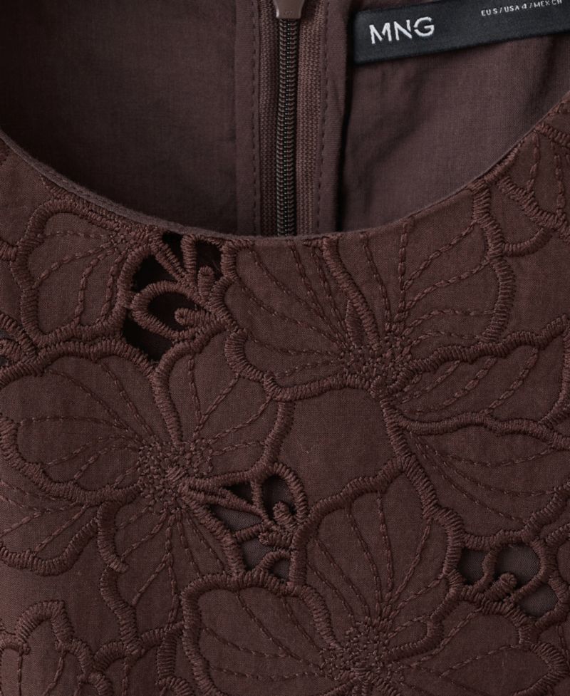 Women's Cutwork Embroidery Short Dress