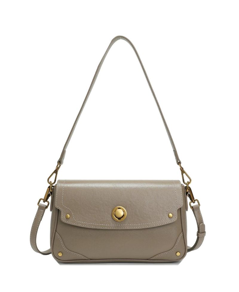 Women's Mila Leather Shoulder Bag Convertible Crossbody Purse with Gold Hardware
