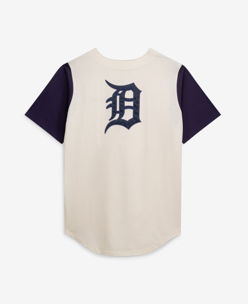 Men's Cream Detroit Tigers Big & Tall Full-Button Jersey