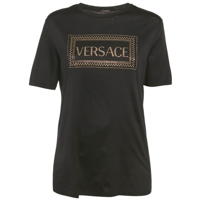 Women's Black Medusa Rhinestone Jersey T-Shirt