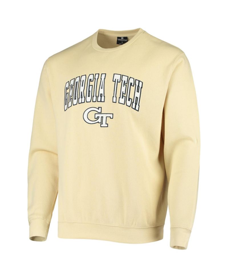 Men's Georgia Tech Yellow Jackets Arch Logo Tackle Twill Pullover Sweatshirt