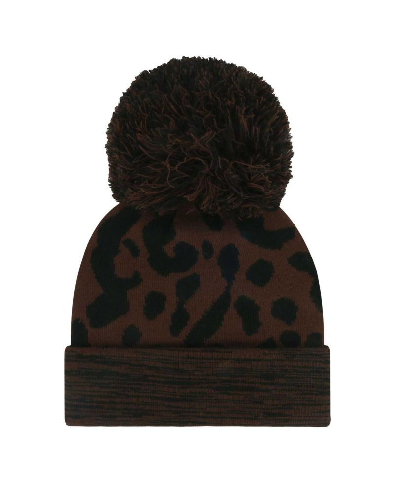 Women's Brown Las Vegas Raiders Cacao Cuffed with Pom Knit Hat