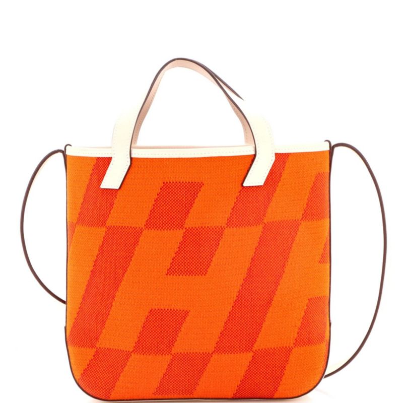 27 Cabas H en Biais Tote Canvas with Leather