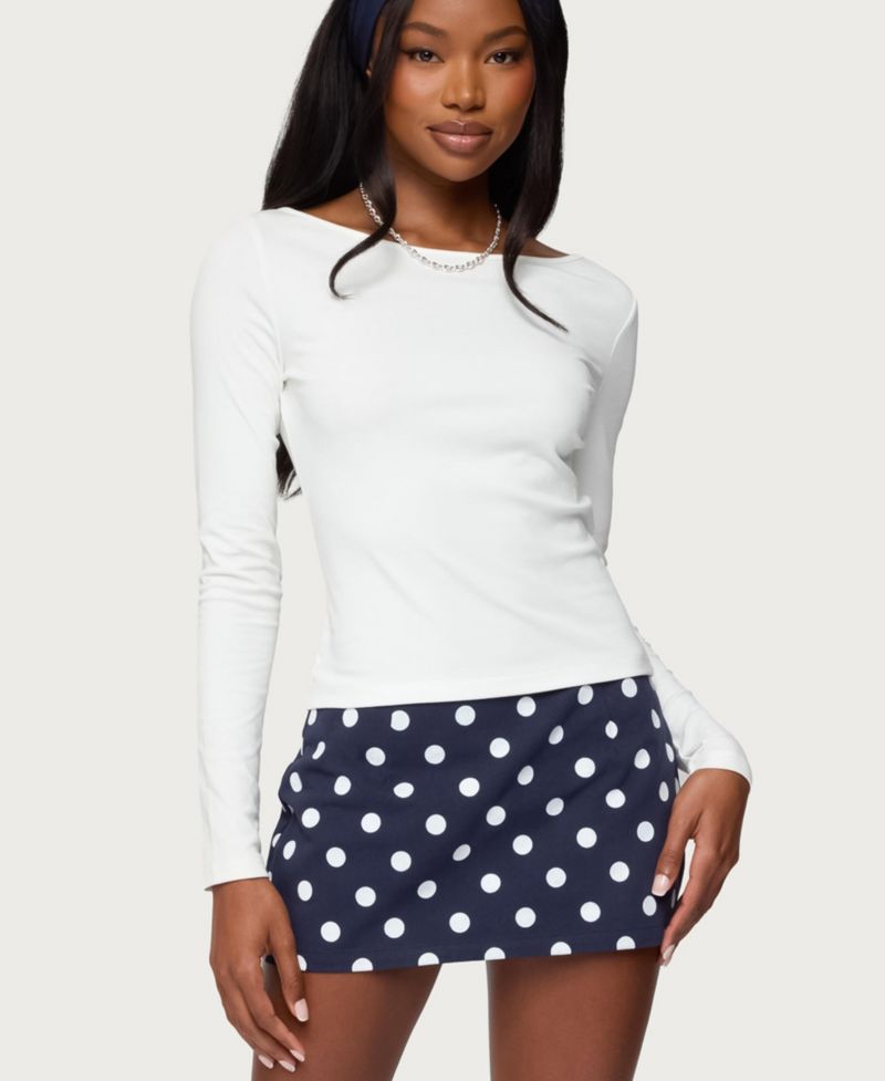 Women's Savi Boat Neck Long Sleeve Top