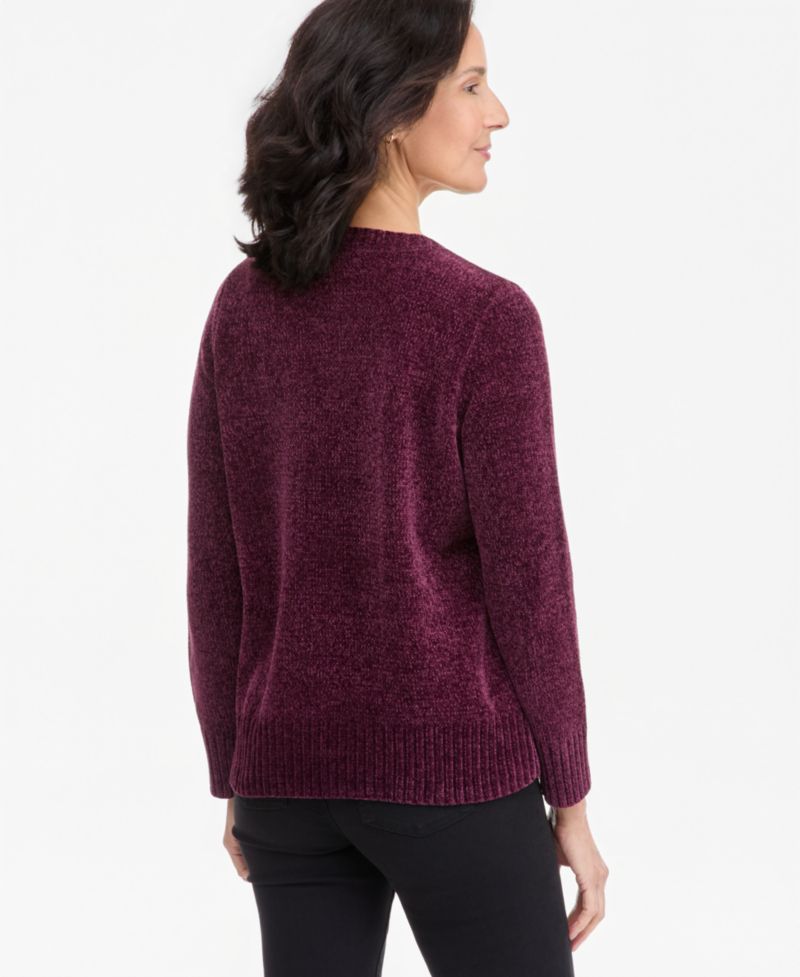 Women's Crewneck Chenille Long-Sleeve Sweater