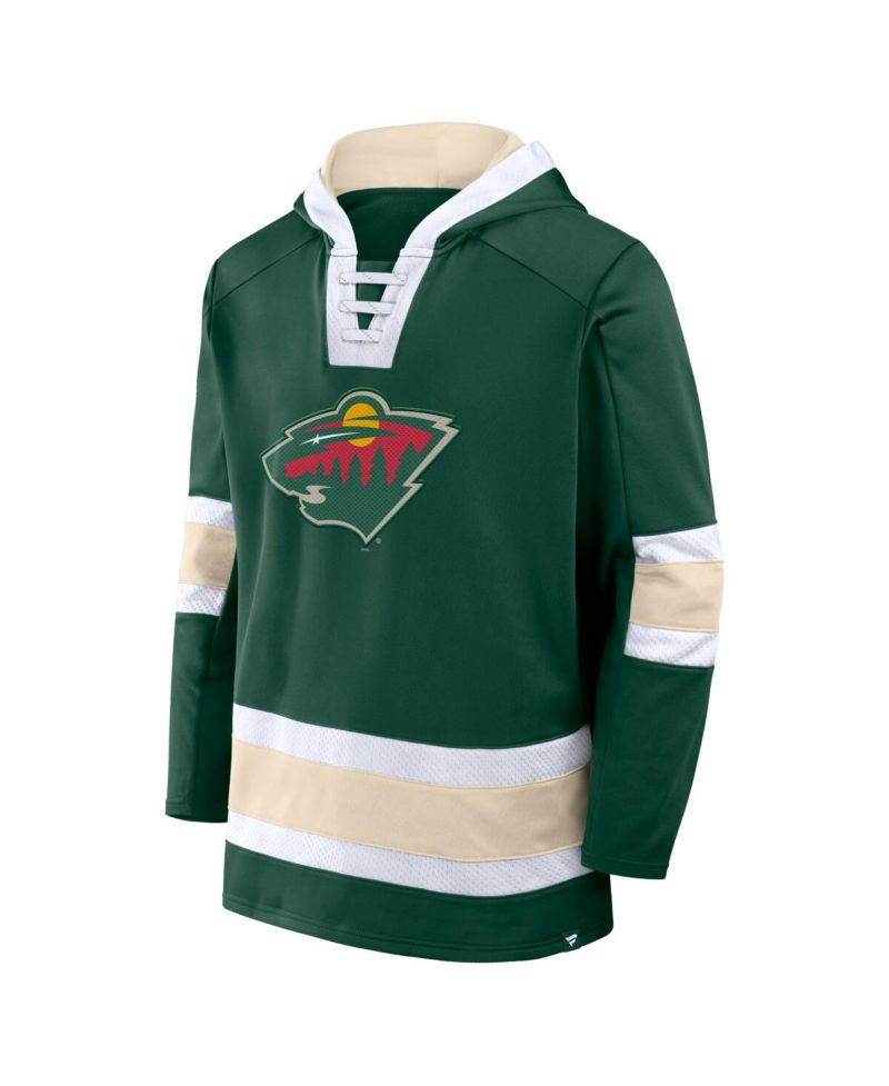 Men's Green Minnesota Wild Inside Line Fleece Pullover Hoodie