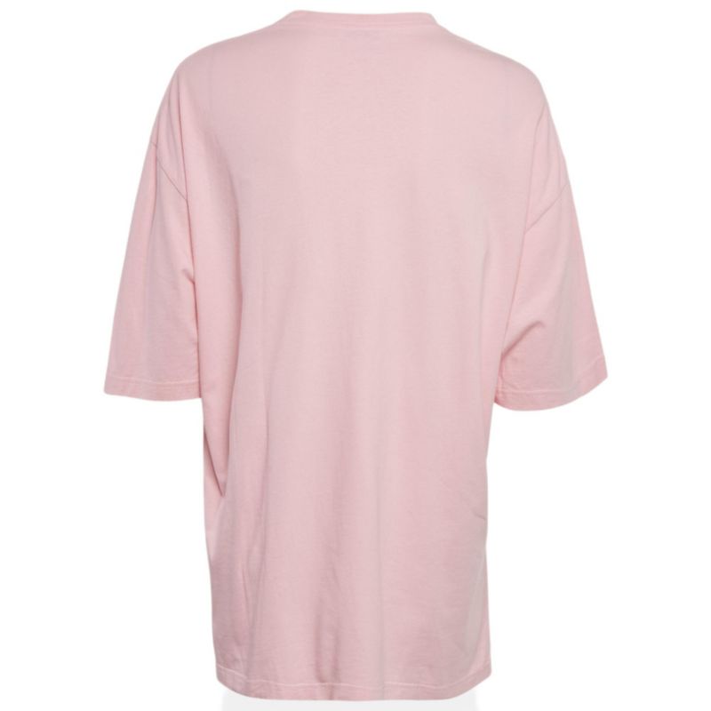 Women's Pink Logo Print Cotton Oversized T-Shirt